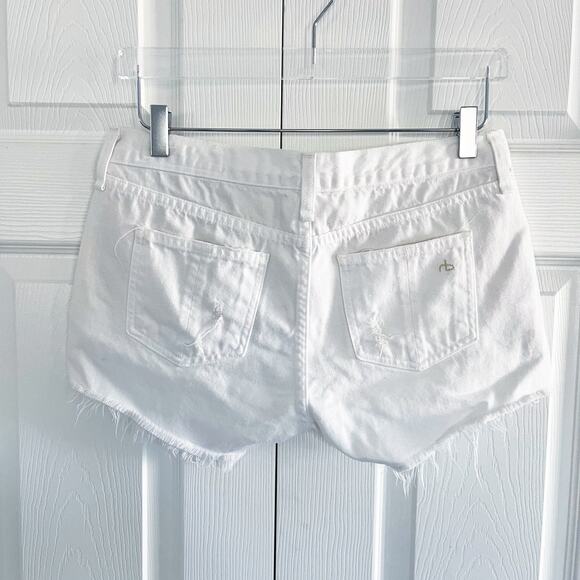 Rag & Bone Cut-Off Short in White Marin - Picture 4 of 9